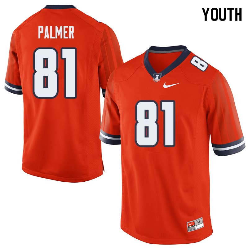 Youth #81 Griffin Palmer Illinois Fighting Illini College Football Jerseys Sale-Orange